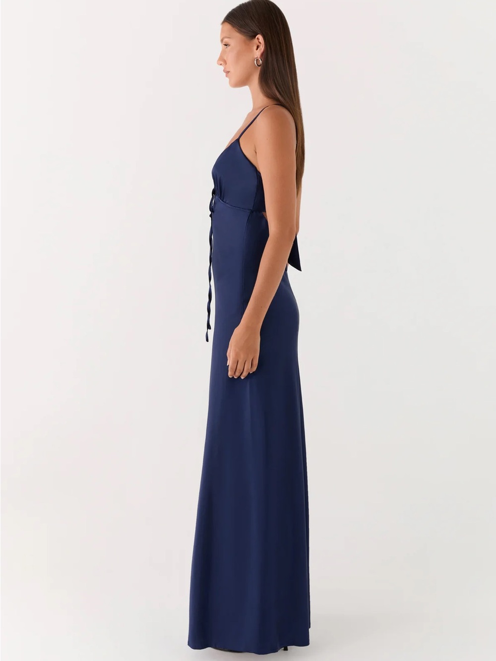 Peppermayo Flora Satin Maxi Dress - Navy - Picture 3 of 3